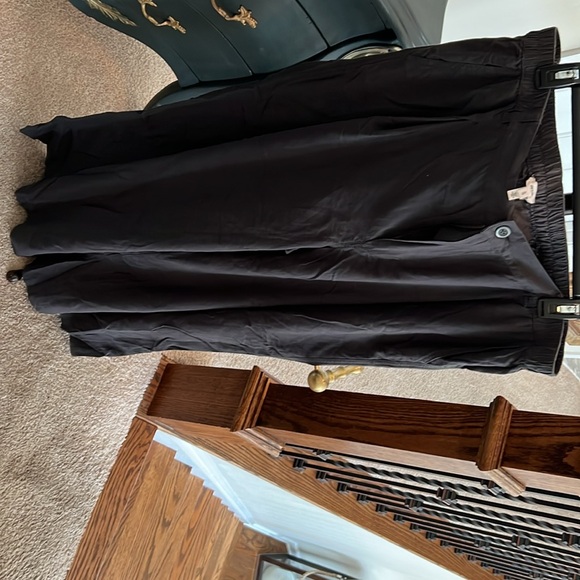 Aerie Smokey gray/ blackish linen Elastic Waist wide leg pants. - Picture 2 of 4